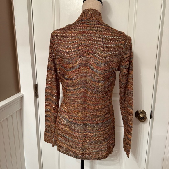 BELLDINI SWEATER CARDIGAN NEW UNWORN LONG SLEEVE BLUE ORANGE MARLED MULTI SIZE S - Picture 6 of 9